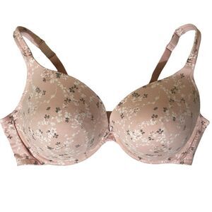 Cacique Boost Plunge Underwire Padded Adjustable Straps Floral Bra, 44DDD